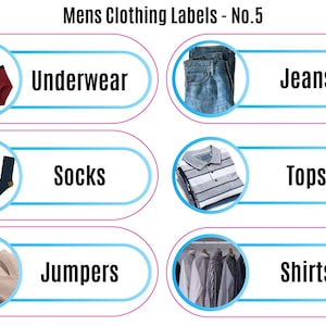 Memory Loss Labels: Dementia Stickers, Home Organization Men Clothing No. 5