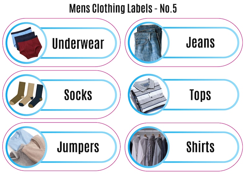 Memory Loss Labels: Dementia Stickers, Home Organization Men Clothing No. 5