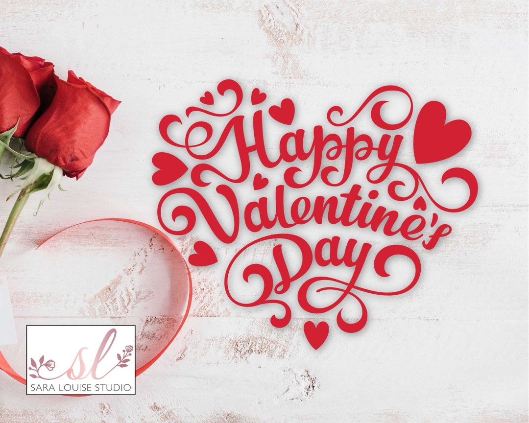 Happy Valentines Day Decal - Love Heart Vinyl Sticker - Cute Vinyl ...