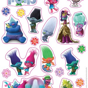 Trolls Stickers - Disney Labels - Waterproof Vinyl Stickers - Sticker ...