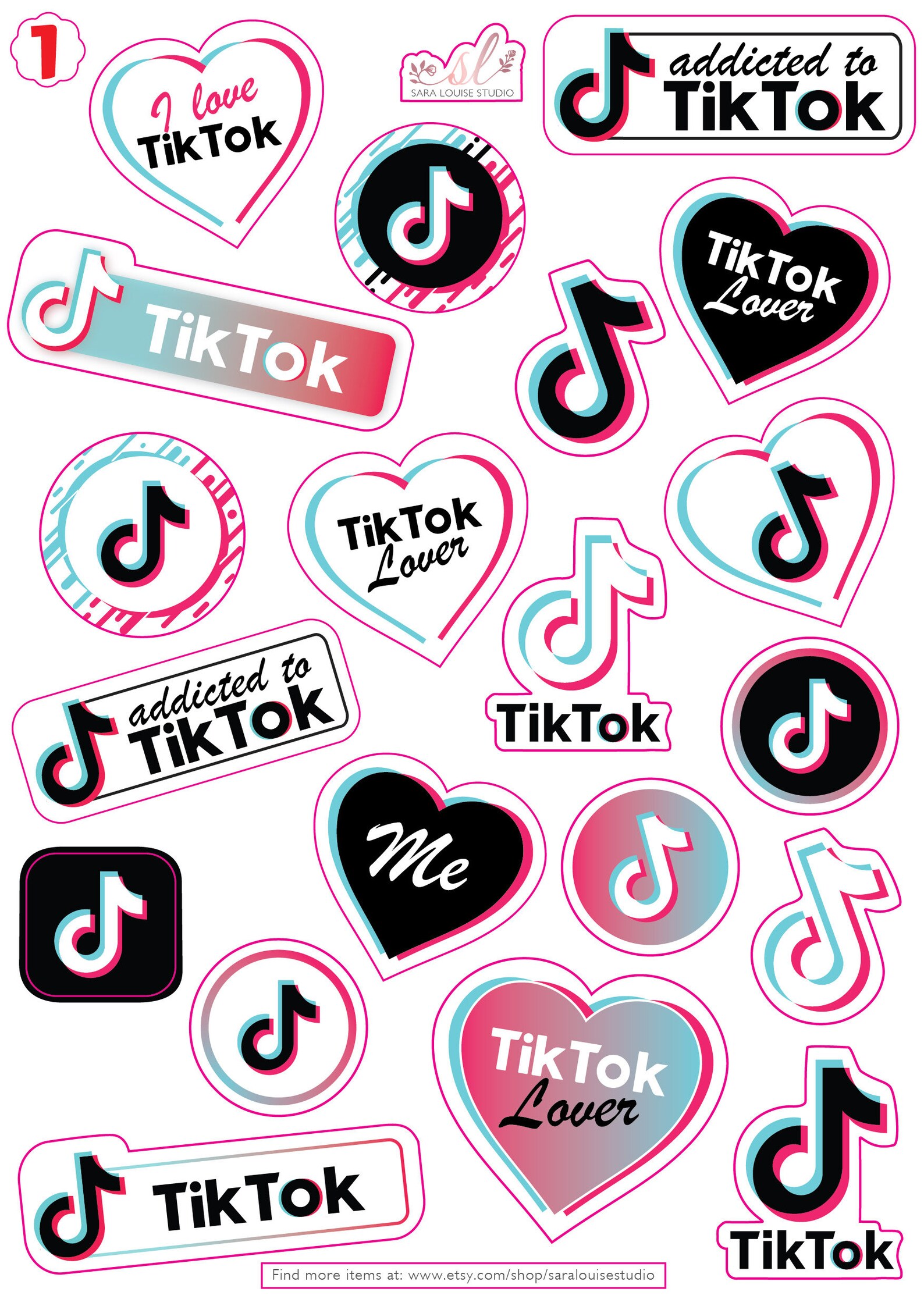TikTok Stickers TikTok Decals Waterproof Labels Ideal Etsy