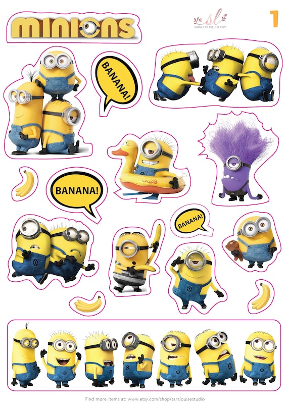 Minions Stickers Disney Waterproof Vinyl Stickers Sticker Sheet Despicable  Me Minions Minions Labels 