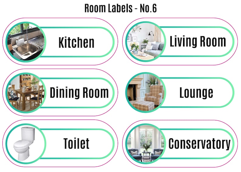 Memory Loss Labels: Dementia Stickers, Home Organization Room Labels No. 6