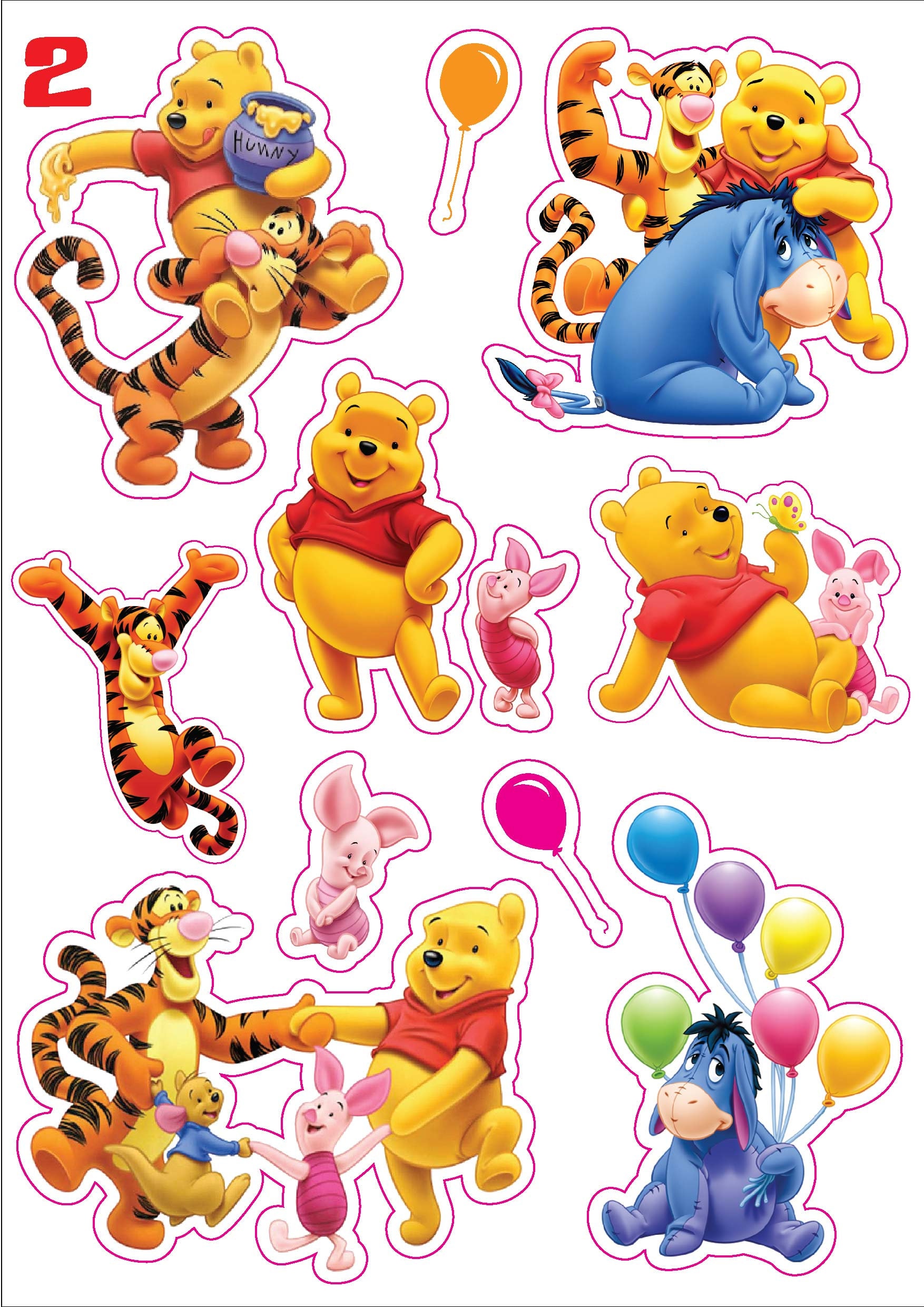Disney Winnie the Pooh & Friends Stickers Piglet Tigger Eeyore Disney  Waterproof Vinyl Stickers Label Sheet, Shaped Labels 