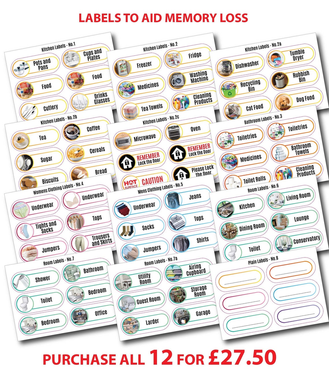 Memory Slots Label Memory Loss Labels: Dementia Stickers, Room & Cupboard Organizers - Etsy