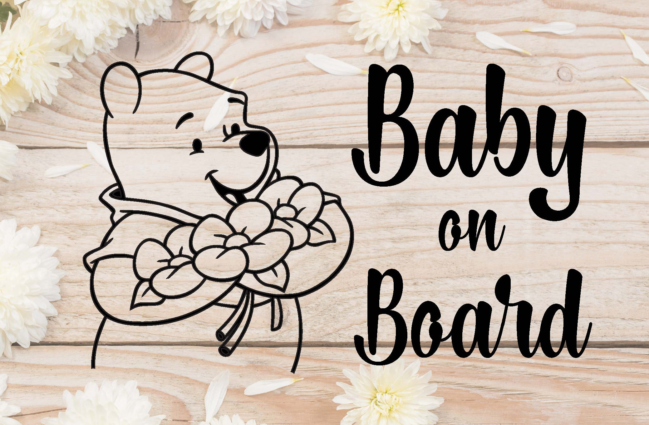 Winnie the Pooh Car Sticker - Baby on Board Sticker - Cute