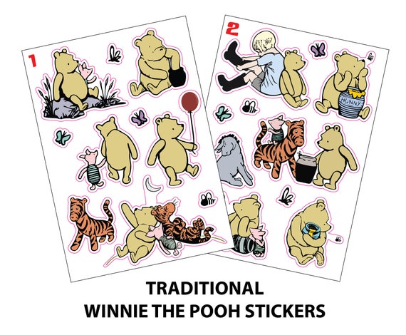 Disney Winnie the Pooh & Friends Traditional Stickers Piglet Tigger Eeyore  Disney Waterproof Vinyl Stickers Sticker Sheet 