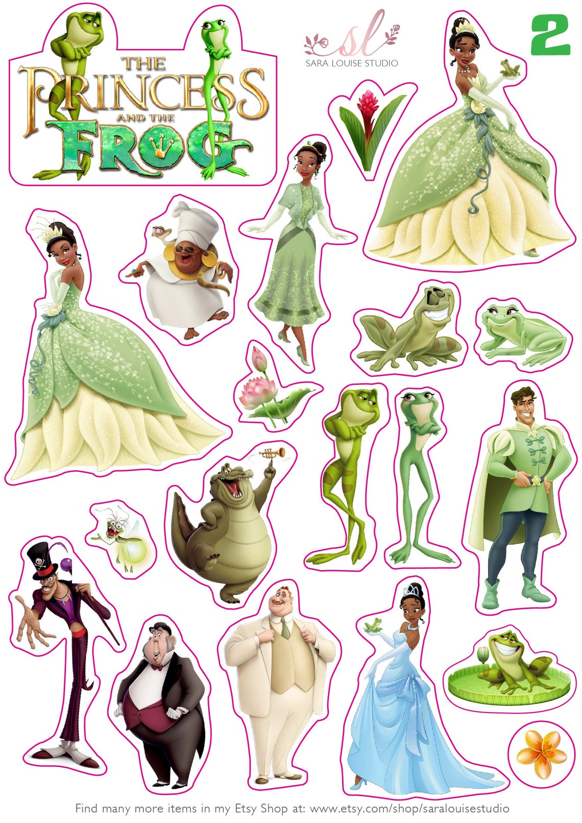 Disney Princess and the Frog Stickers Characters Disney Etsy UK