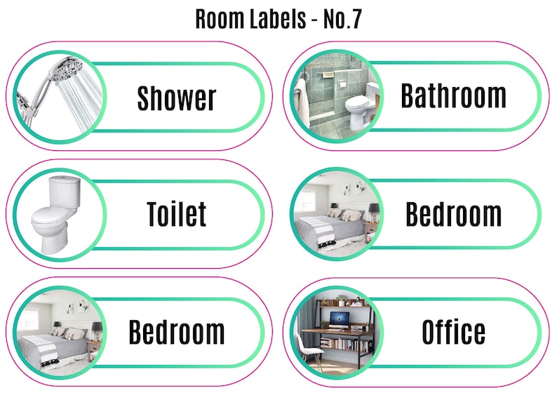 Memory Loss Labels: Dementia Stickers, Home Organization Room Labels No. 7