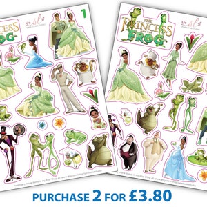 Disney Princess and the Frog Stickers - Characters - Disney Labels - Waterproof Vinyl Stickers - Sticker Sheet  - Princess and the Frog