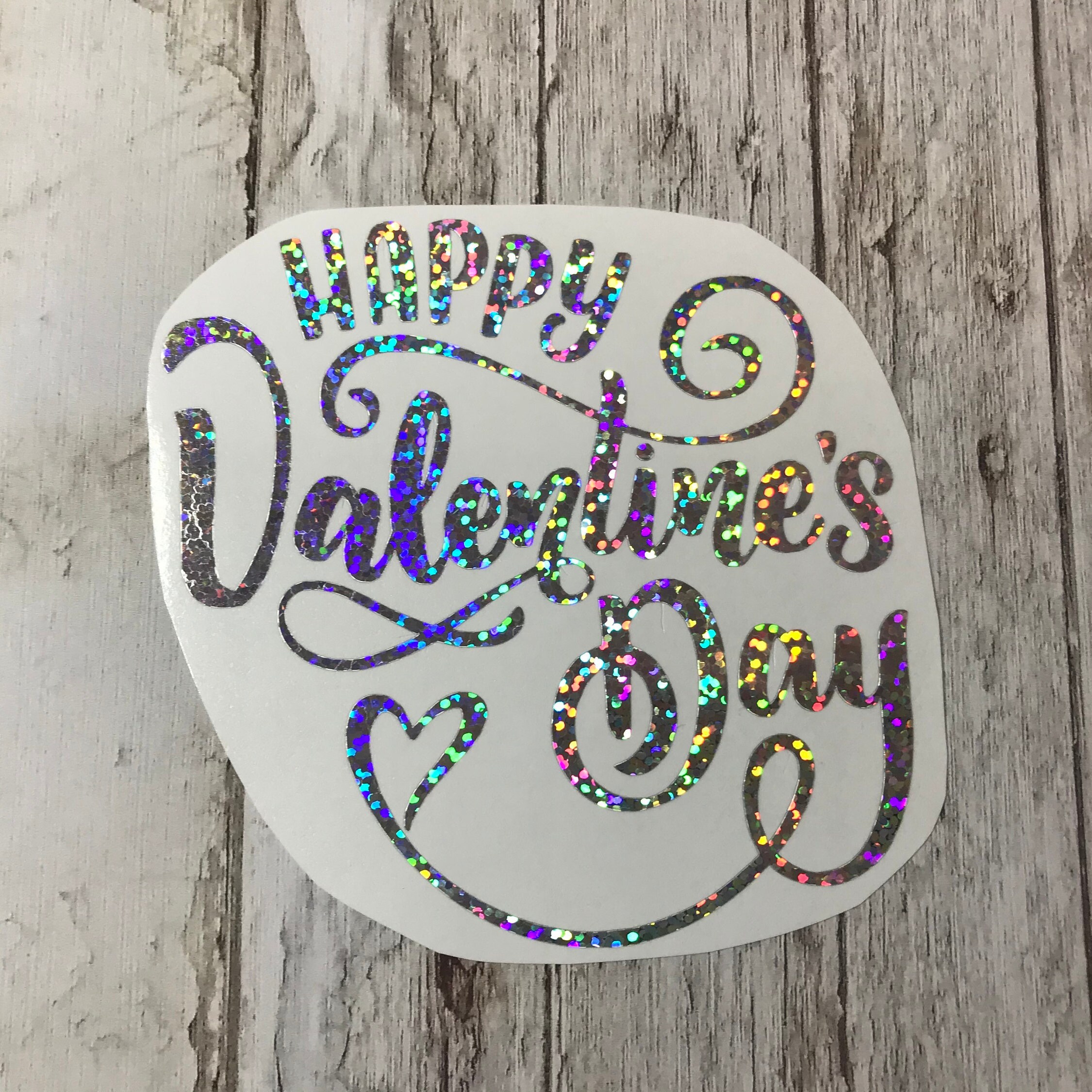 Happy Valentines Day Decal Love Heart Vinyl Sticker Cute | Etsy UK