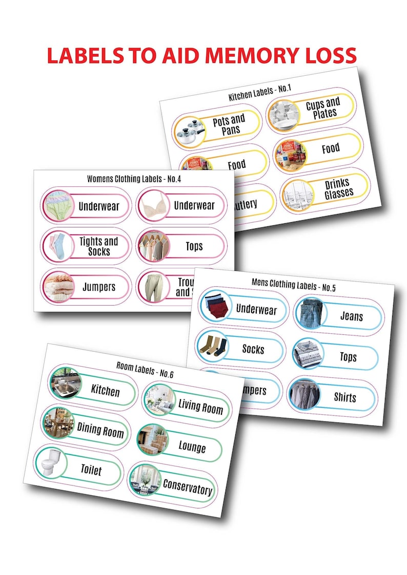 Memory Loss Labels: Dementia Stickers, Home Organization bild 1