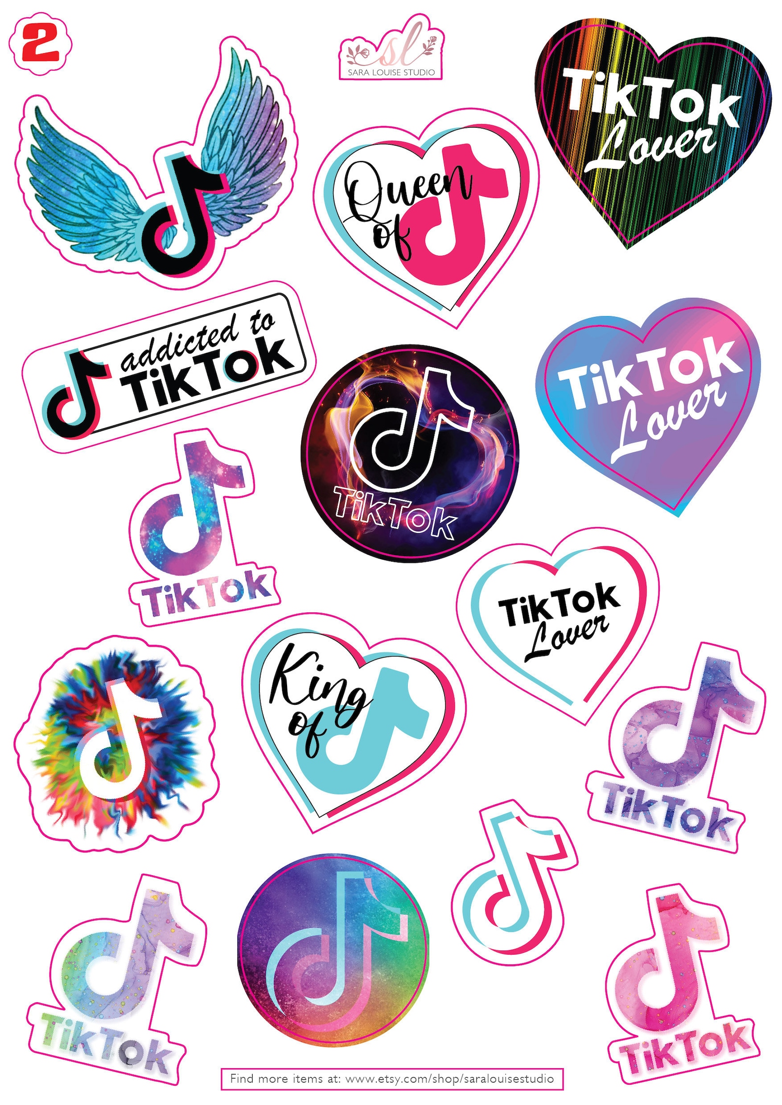 TikTok Stickers TikTok Decals Waterproof Labels Ideal Etsy