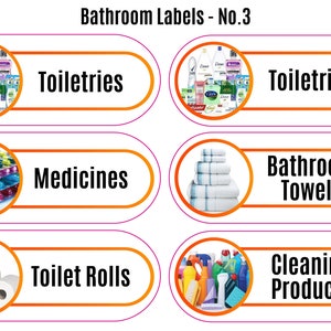 Memory Loss Labels: Dementia Stickers, Home Organization Bathroom Label No. 3