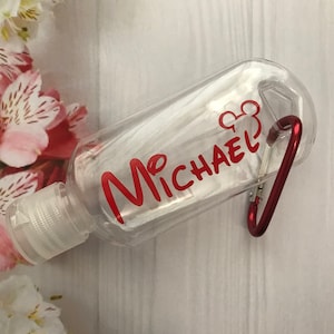 Personalised Sanitiser Bottle - Hand Sanitiser Bottle - Travel Bottle - Any Name can be Personalised - Choose from over 30 Colour Options