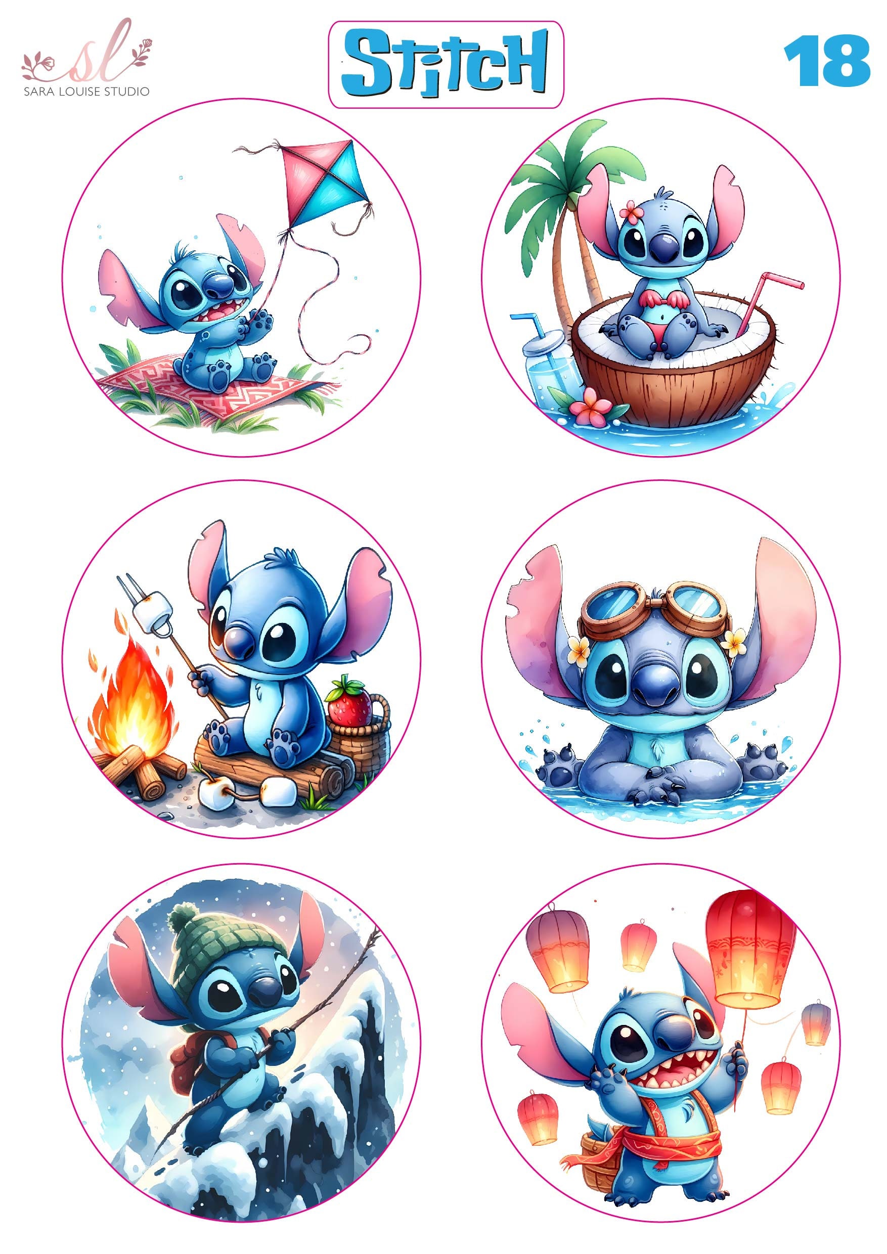 Stitch Sticker Disney Stitch Stickers - Stitch Comical Characters - Disney Labels ...