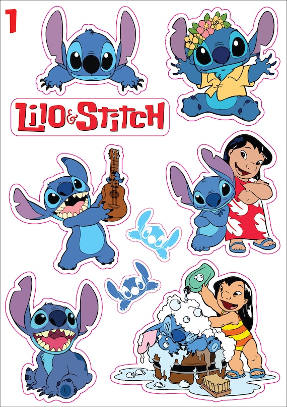 Pegatinas de Disney Lilo y Stitch Personajes de Lilo y Stitch Etiquetas de  Disney Pegatinas de vinilo impermeables Hoja de pegatinas Etiquetas  impermeables -  México