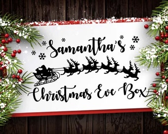 Personalized Christmas Eve Box Decal - Christmas Sticker - Vinyl Label