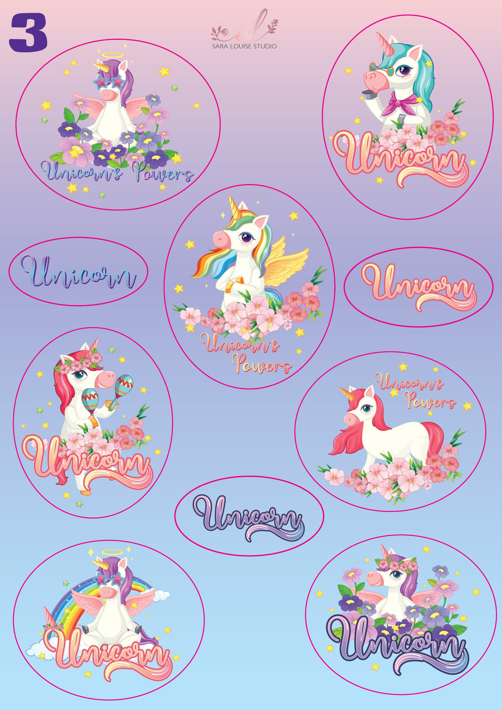 Unicorn Stickers Unicorn Labels Playful Characters in Etsy Nederland