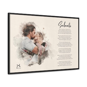 Custom Poem on Framed Canvas, perfect for Wedding Anniversaries, Wedding Vows, and as a gift for Couples or Parents.