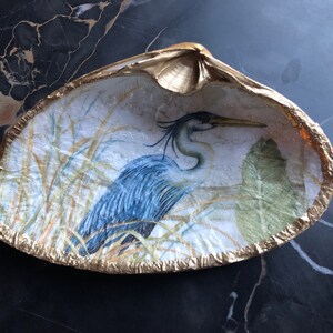 Blue Heron jewelry dish shell jewelry holder trinket dish Bild 3