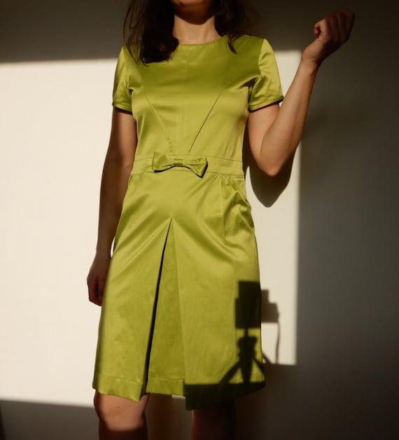 Bright Lime Green Dress - Size S