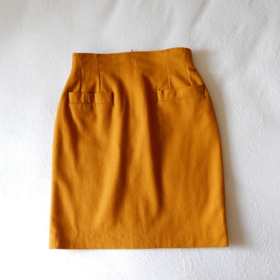 Cashmere Mustard Pencil Skirt