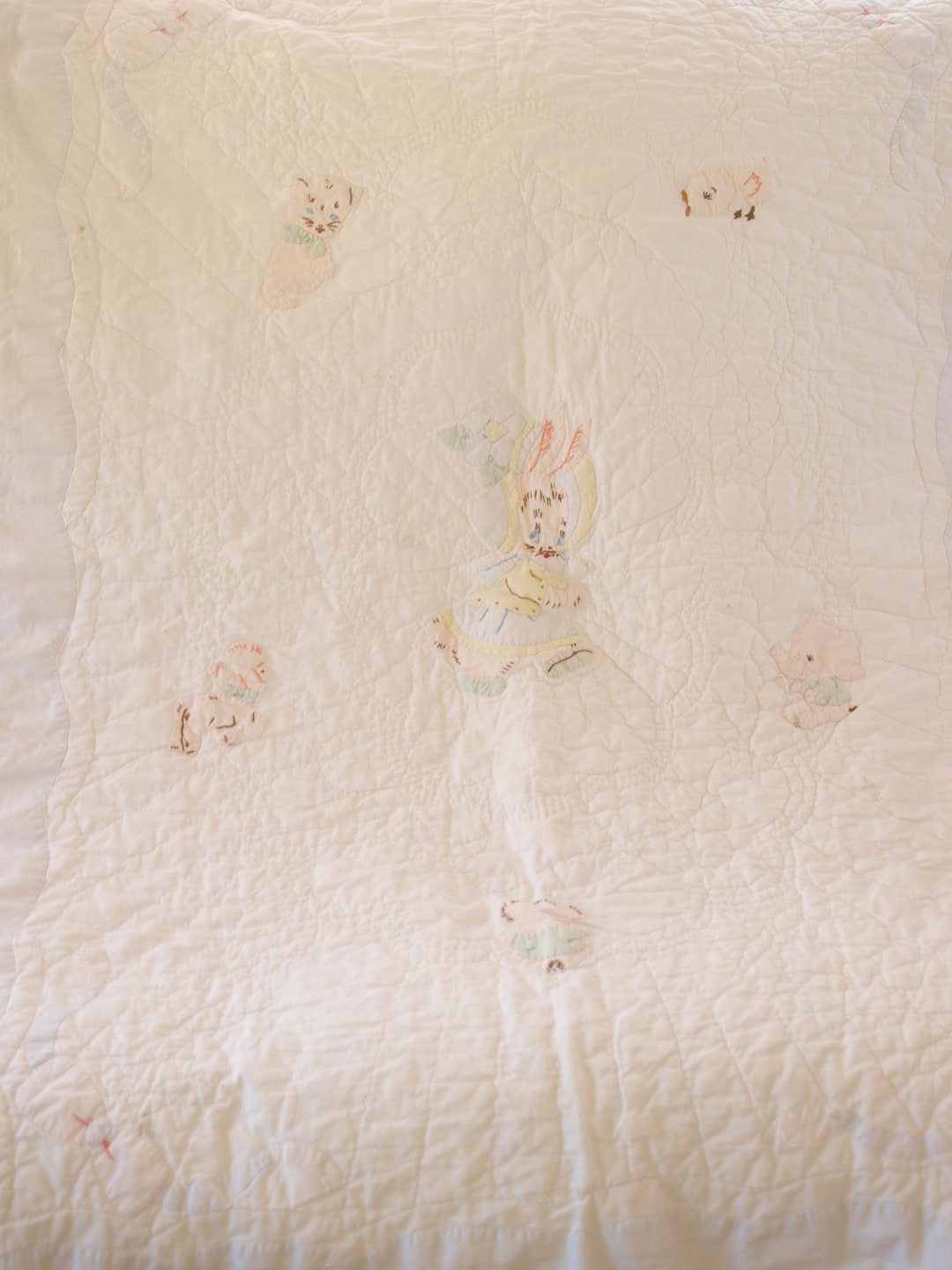 Vintage Heirloom Hand Stitched Baby Quilt Etsy