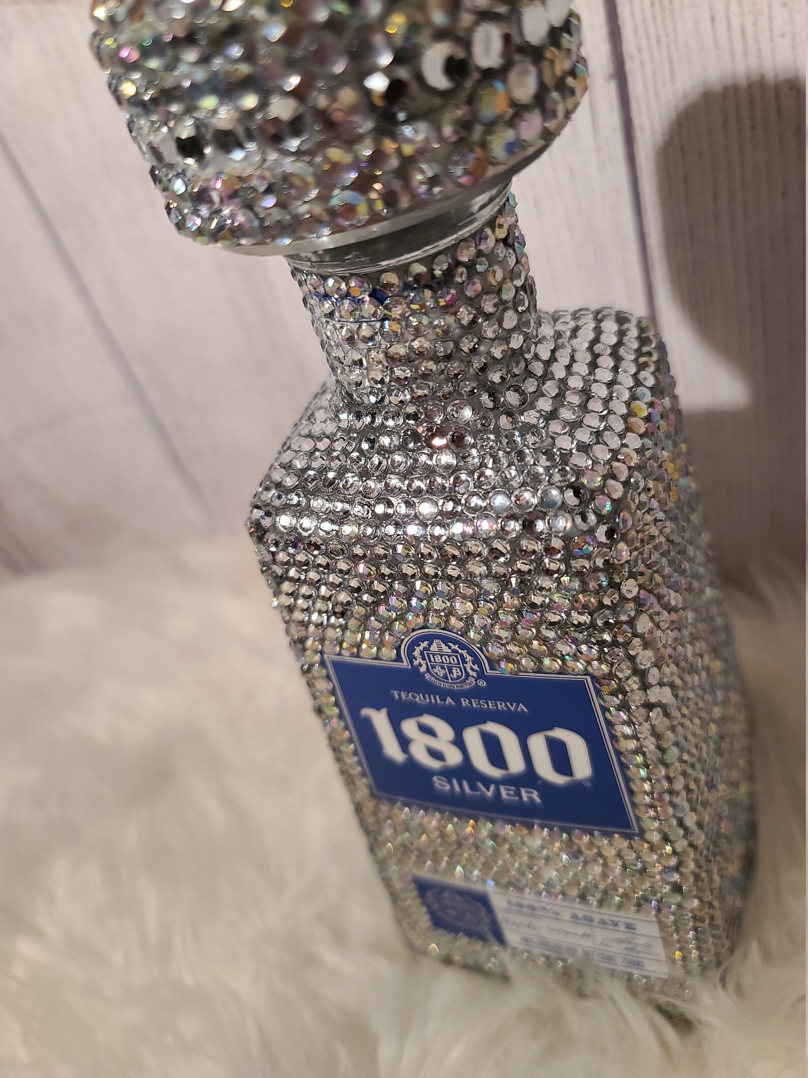 1800 Silver Tequila Bedazzled Bling Liquor Bottle Party Etsy