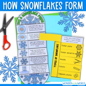 How a snowflake forms science cut and paste activity and types of snow crystal PDF