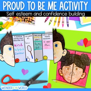 Proud to be me self esteem and confidence activity | Social emotional learning printable for kids PDF | A4 and US letter size