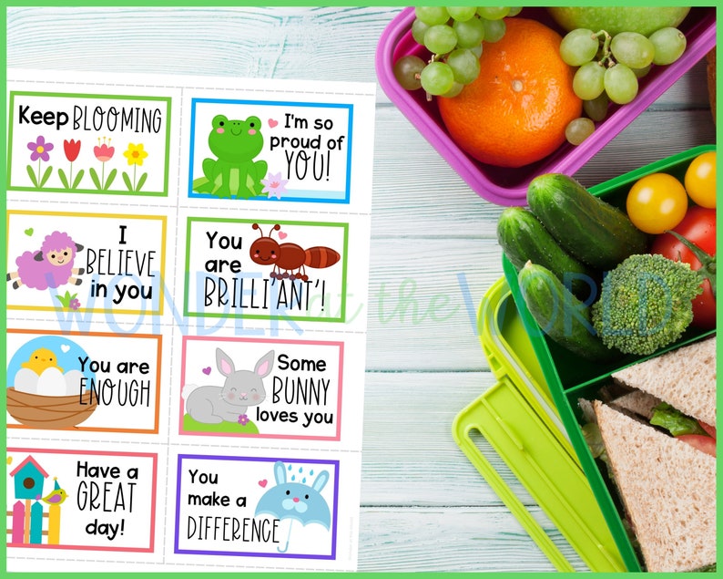 96 Printable Lunch Box Notes for Spring Summer Fall Autumn - Etsy