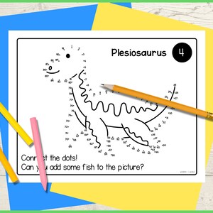 Dinosaur Connect the Dots Printable Activity Sheets for Kids, Dot to ...