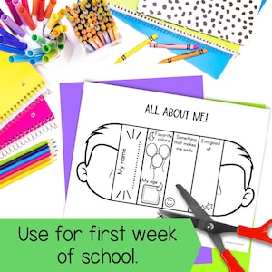 All About Me Back to School Folding Activity Printable Craft for First ...