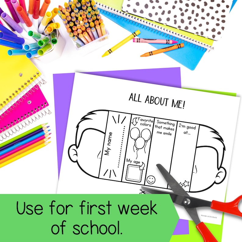 All about me self portrait template