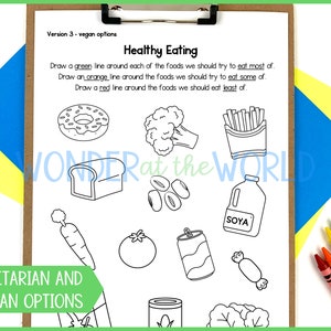 Healthy Eating Printable Activities Worksheets for Kids A4 and 11x8.5 ...