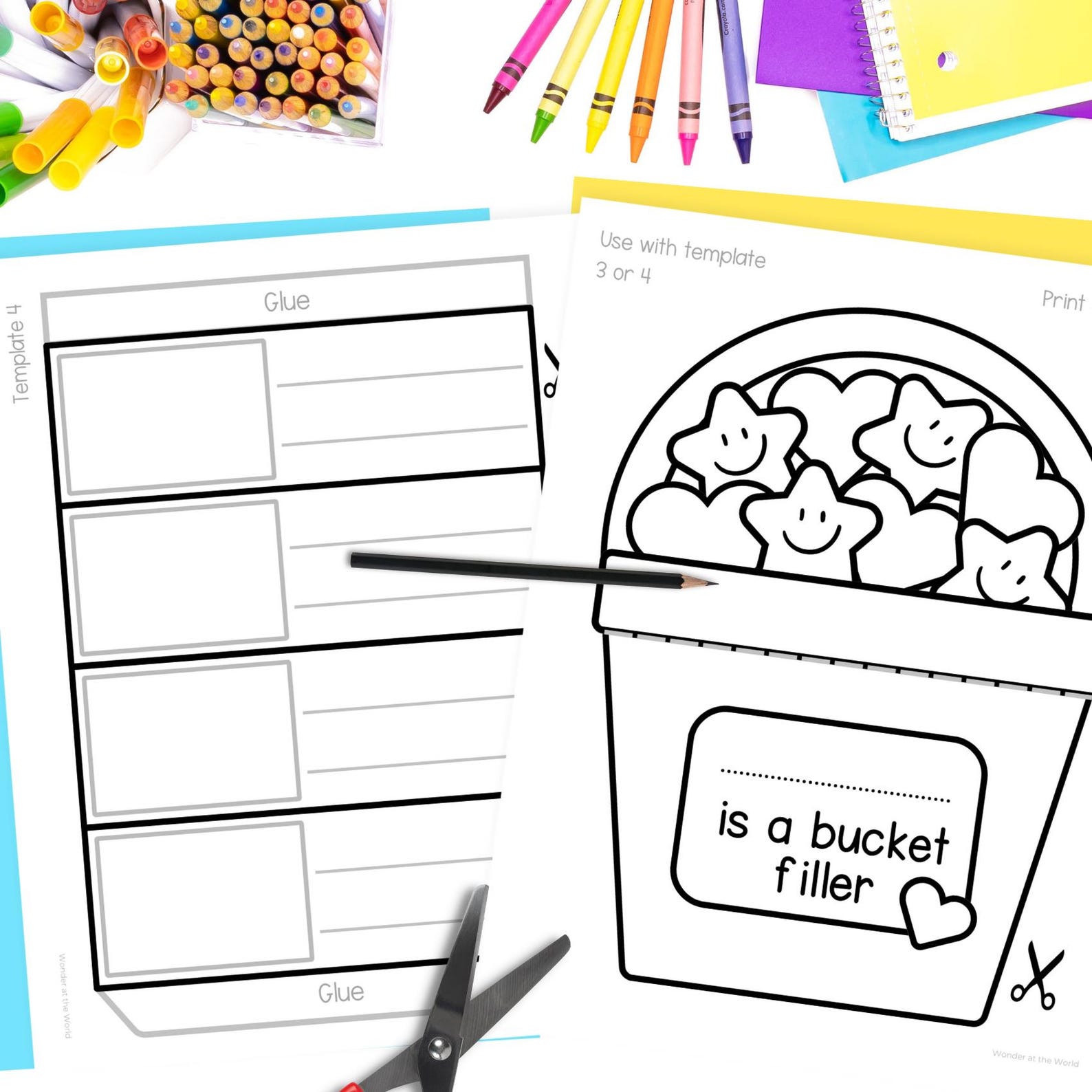 Bucket Filler Writing Craft Activity Kindness Bulletin Board Display ...