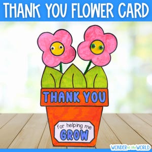 Thank you for helping me grow card craft for kids | flower pot card | Mother's Day Father's Day Grandparent's Day Teacher Appreciation Week