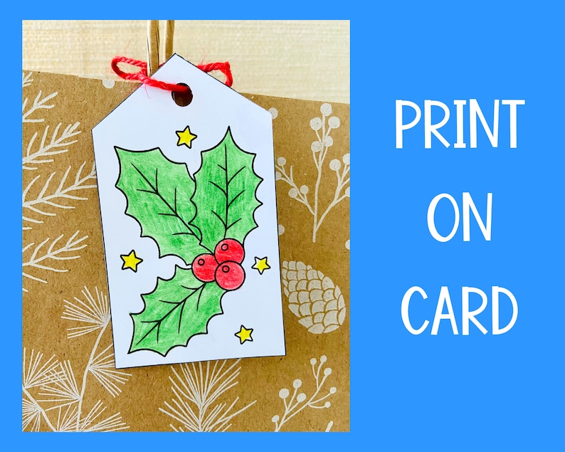 Printable Christmas Gift Tags to Color A4 and 11x8.5 Inch - Etsy UK