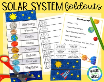 school project solar system Solar system planets foldout kids' craft | A4 and 11x8.5 inch | Digital Download | Science | Cut and paste