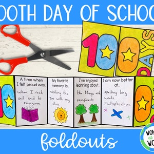 100 Days of School foldable activity | printable activity | digital download | 100th Day of School reflection | 8.5x11 inch