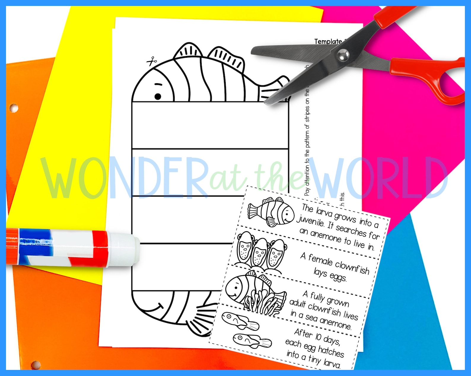 Life Cycle of a Clownfish Foldable Kids' Craft | A4 and 11x8.5 Inch ...