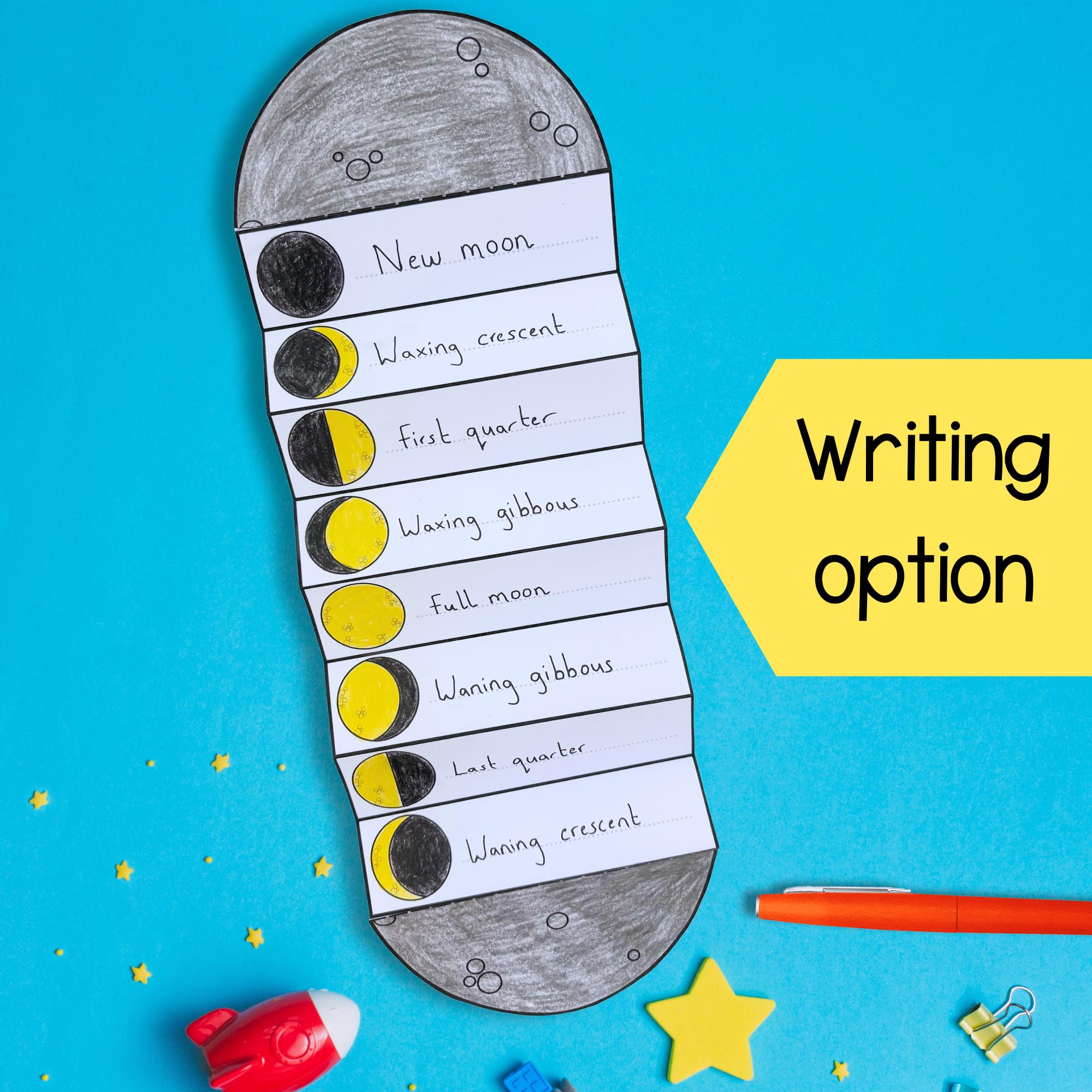 Phases of the Moon Foldout Kids' Science Craft | A4 and 11x8.5