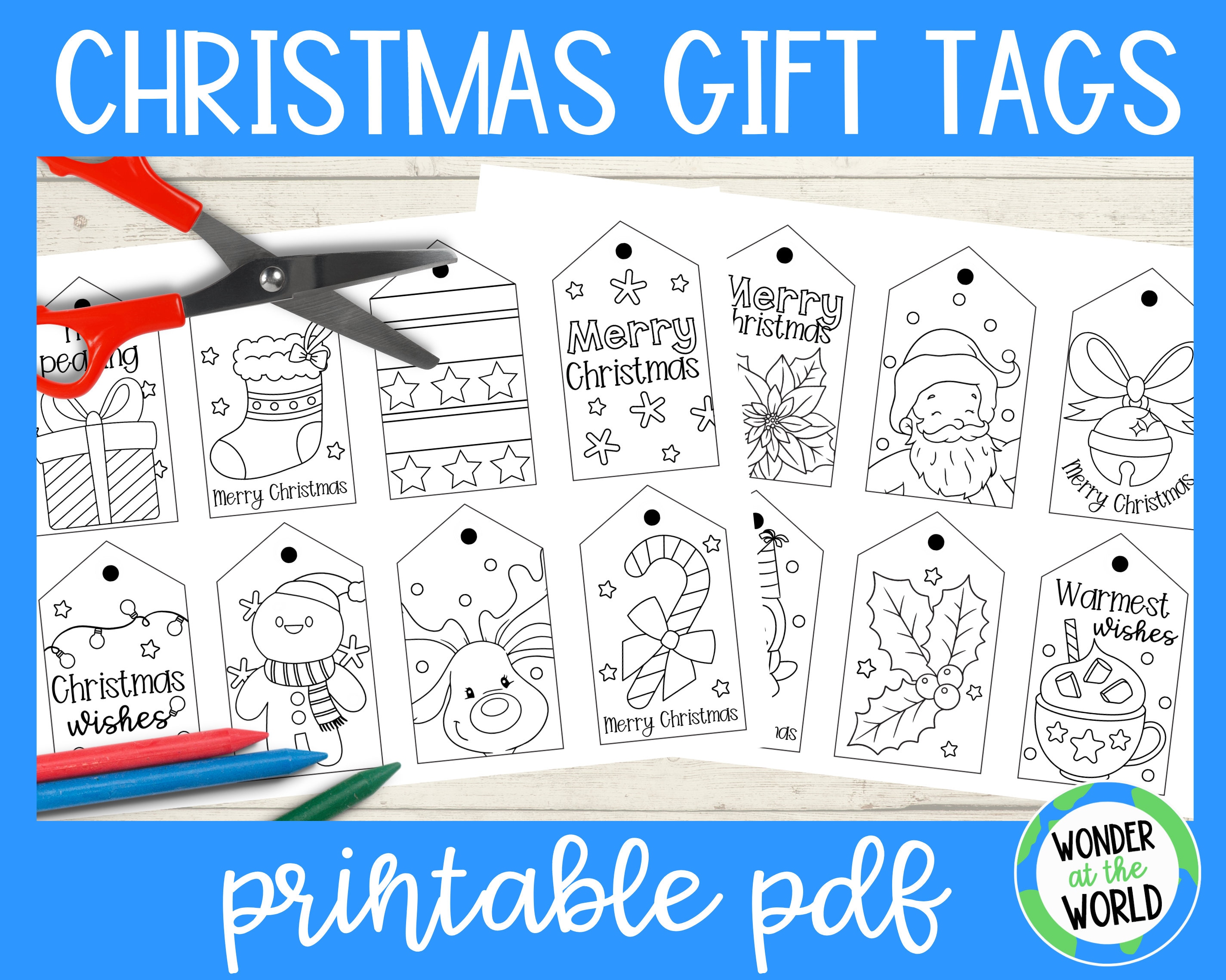 printable christmas gift tags to color | a4 and 11x8.5 inch pdf