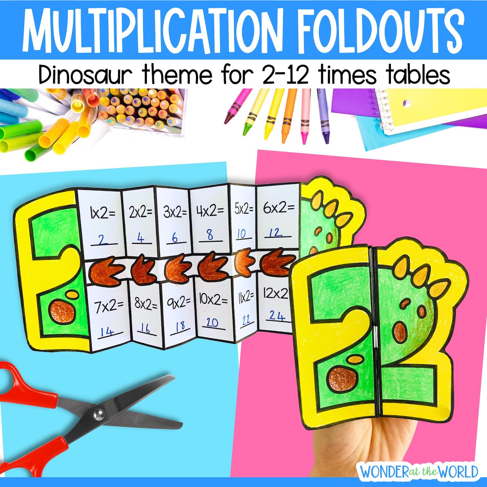 Multiplication Printable Foldout Activity | 2-12 Times Tables | Math ...