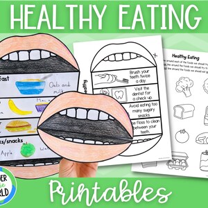 Healthy Eating Printable Activities Worksheets for Kids A4 and 11x8.5 ...