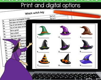 Dichotomous keys activities worksheets for science lesson | Halloween witch theme | Digital download PDF, Google Slides and PowerPoint