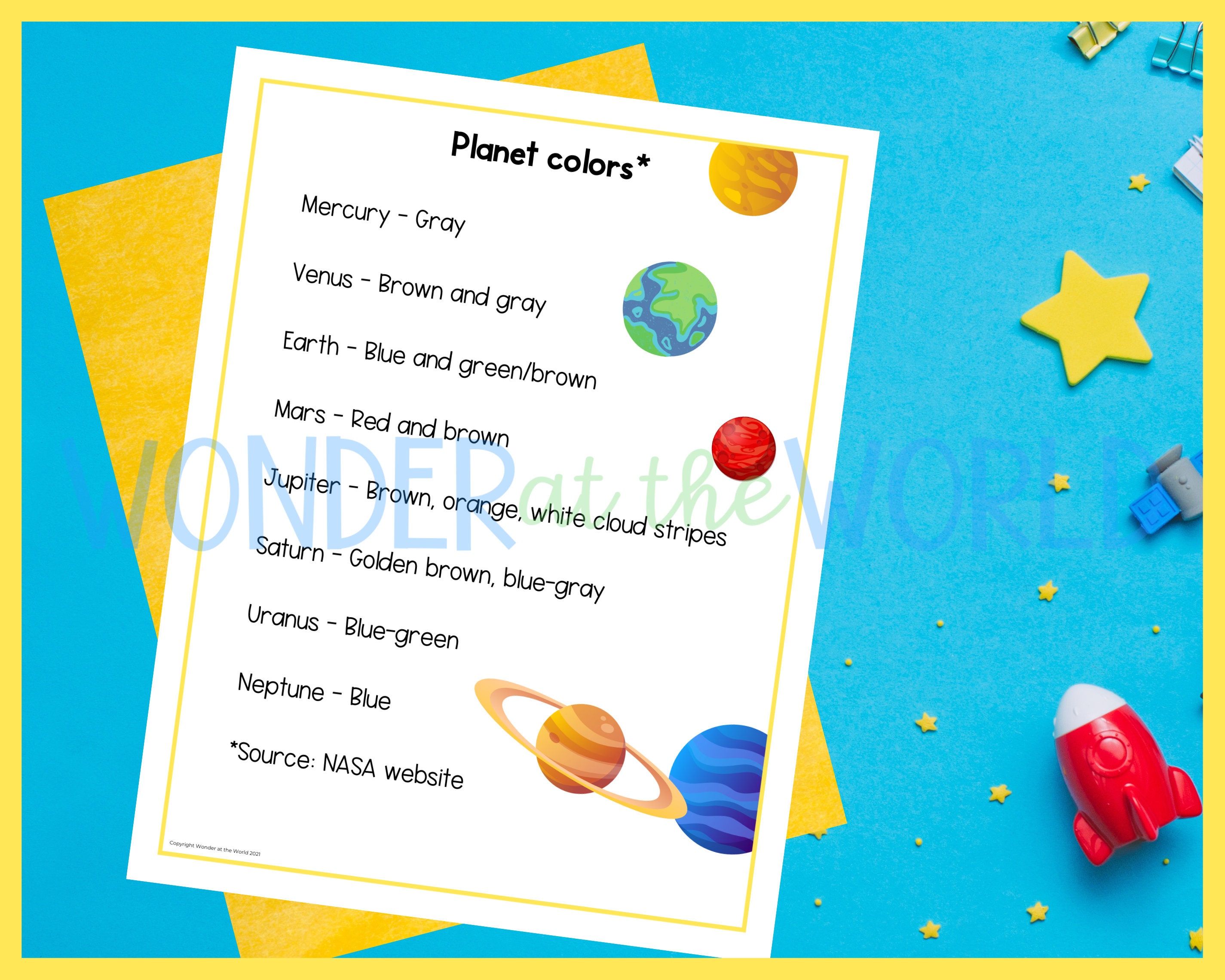 Solar system planets foldout kids' craft A4 and 11x8.5 - Etsy España