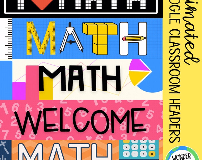 Math Animated Google Classroom Headers Banners for Math Teachers ...