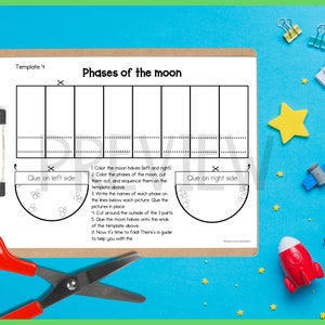 Phases of the Moon Foldout Kids' Craft A4 and 11x8.5 | Etsy India